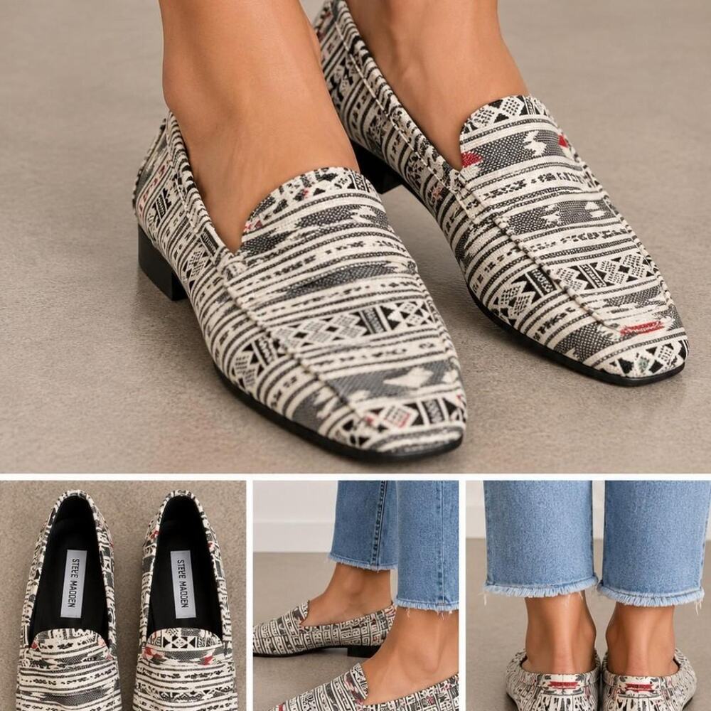 Super light Steve Madden geometric print loafers